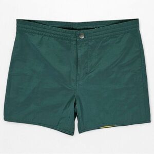 Outerknown Swim Trunks Mens Wildwood Hybrid Shorts Mesh Lined Size 38 Green